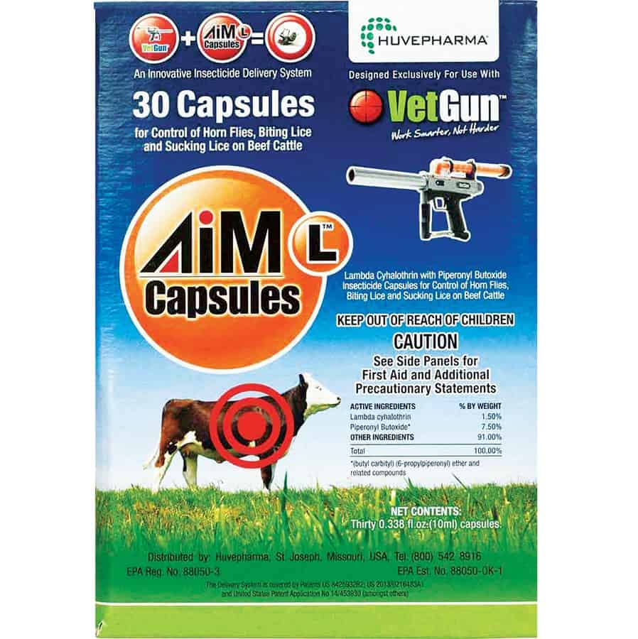 AiM-L® VetCaps for VetGun® Horn Fly Control 30 Ct