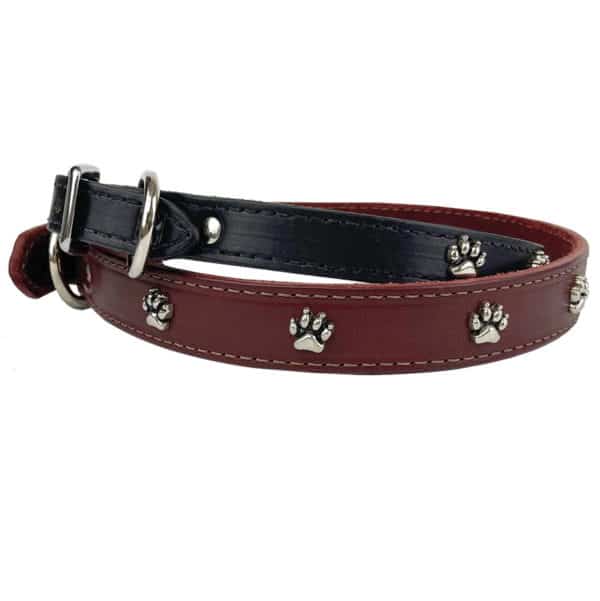 paw-print-leather-collar