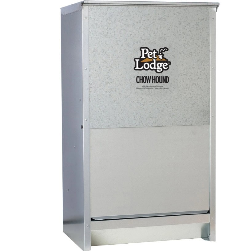 Pet Lodge® Galvanized Steel Automatic Dog Feeder – Holds 50 lb of Dry Dog Food