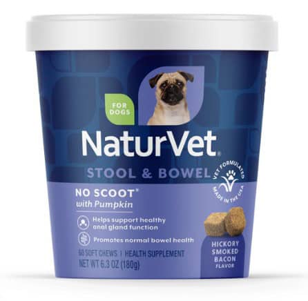 NaturVet No Scoot Soft Chews for Dogs 60 Ct
