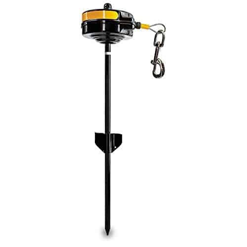 30ft Retractable Dog Tie Out Cable & Stake - Tangle-Free System For Dogs 20-90 Lbs, Perfect For Yards & Camping