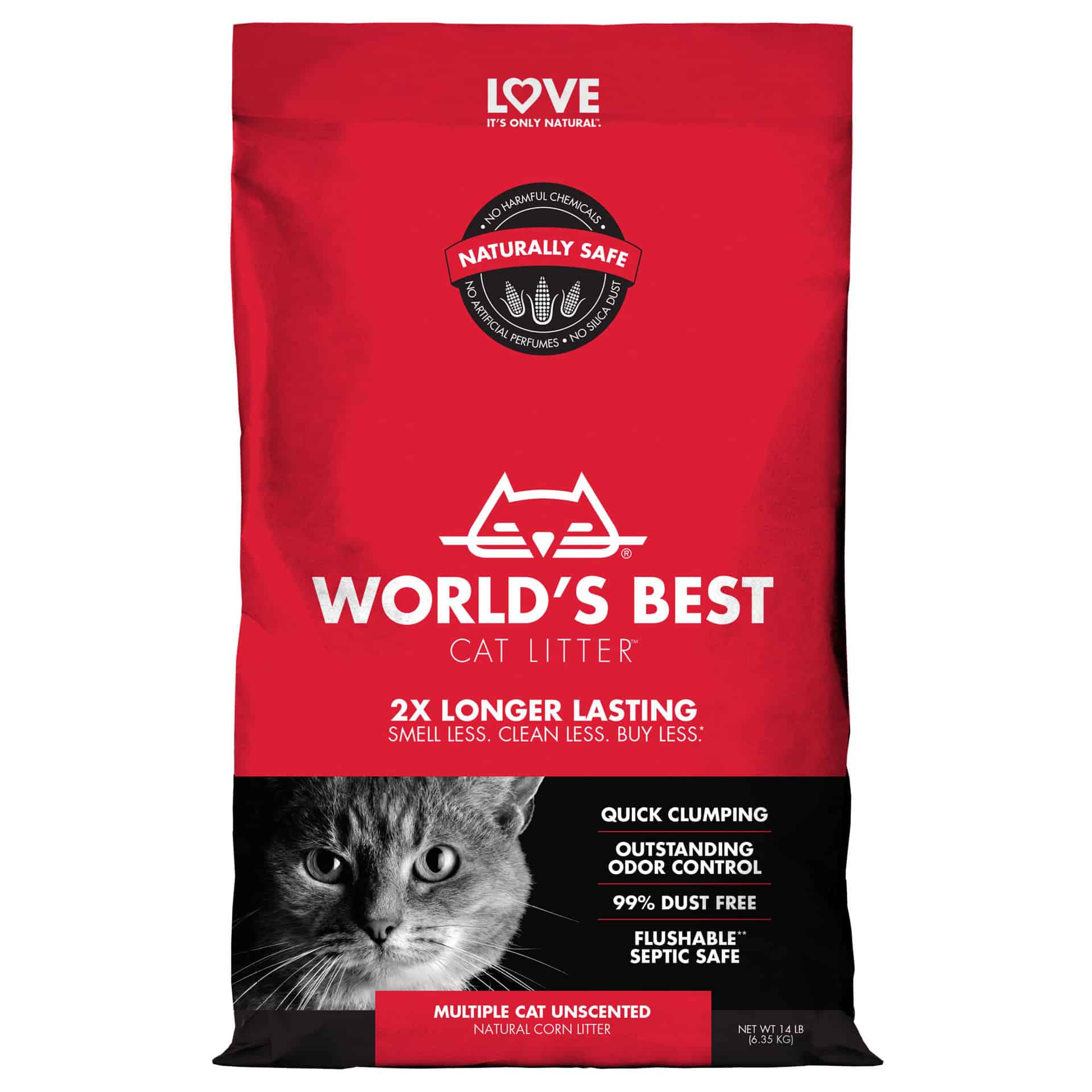 World's Best Cat Litter Clumping Litter Formula 28Pounds 99% Dust Free Flushable 