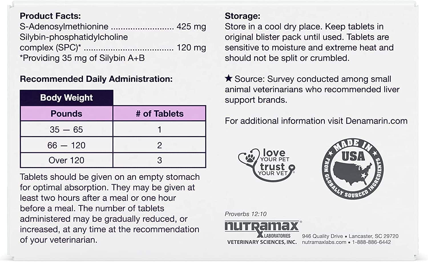 Denamarin Liver Health Supplement for Large Dogs 35 lbs+ 30 Ct