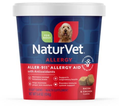 NaturVet Aller-911 Plus Antioxidants Soft Chews for Dogs 70 Ct