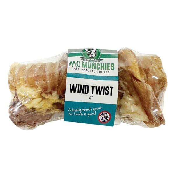 Mo Munchies Wind Twist Natural Dog Chew Treat 6" UPCO
