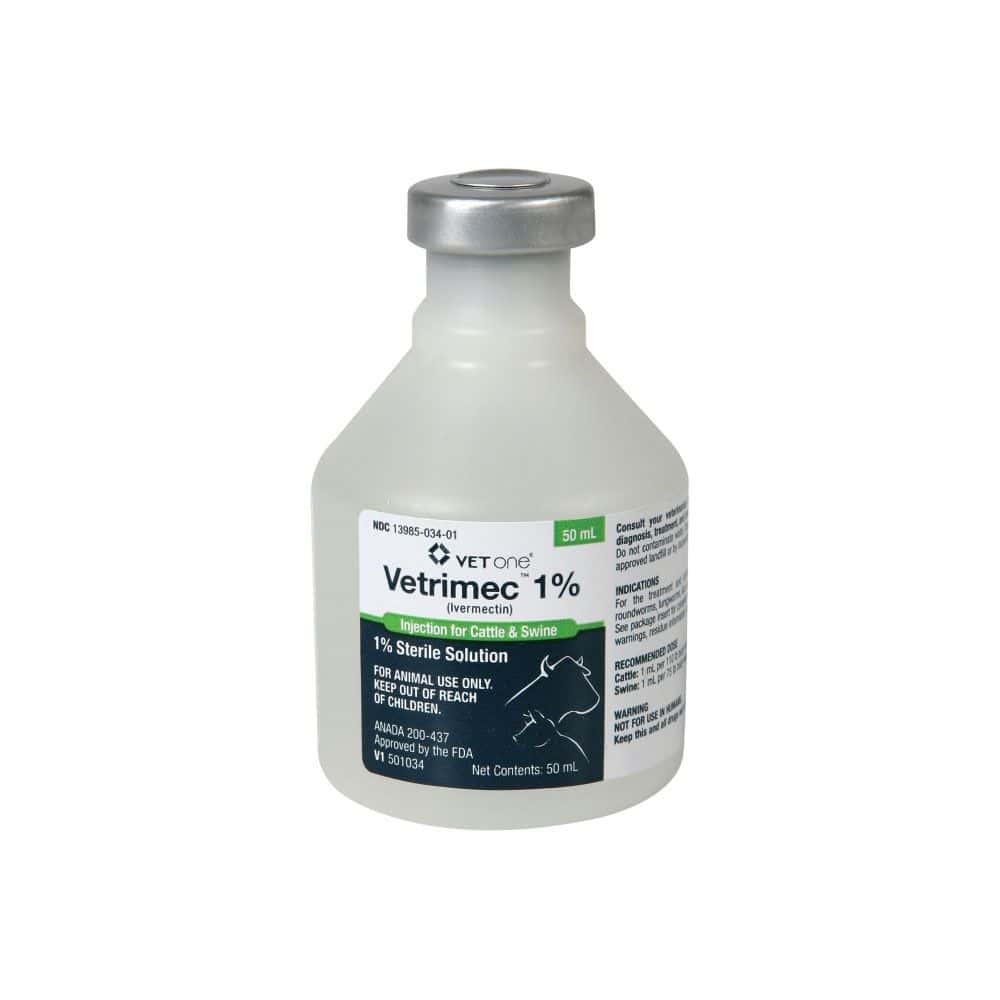 Vetrimec 1% (ivermectin) Injectable 50 ml Cattle & Swine Wormer