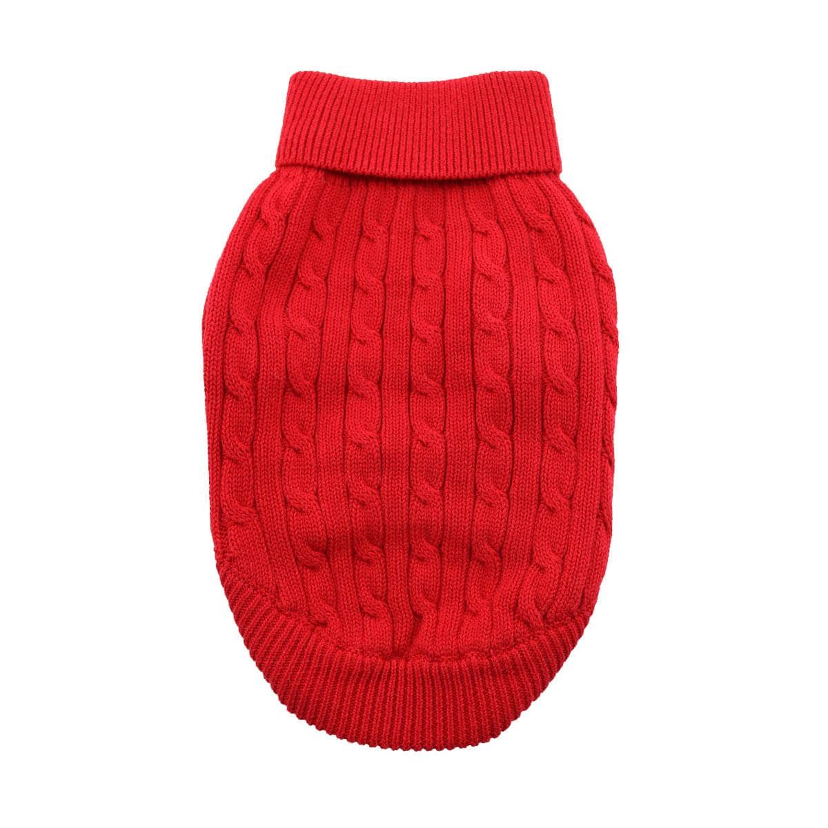 Doggie Design Cotton Cable Knit Dog Sweater - Red