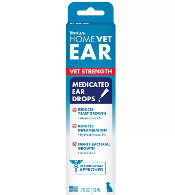 TropiClean HomeVet Medicated Ear Drops 2 oz
