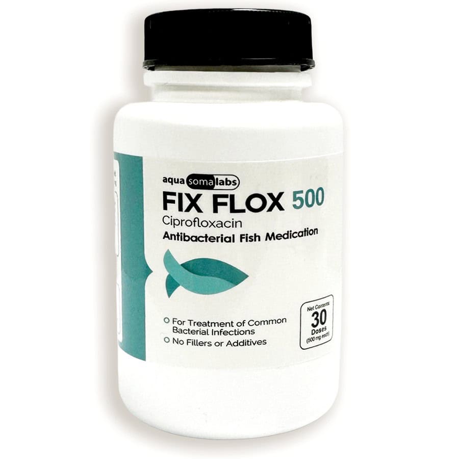 Fix Flox (Ciproflaxcin) Capsules Fish Antibiotics 500 mg 30 Ct