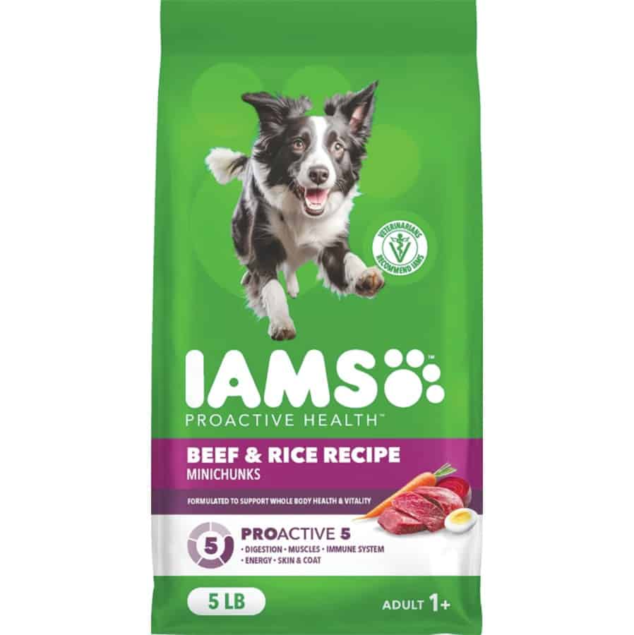 IAMS Proactive Health Minichunks Adult Beef & Rice Dog Food 5 lb