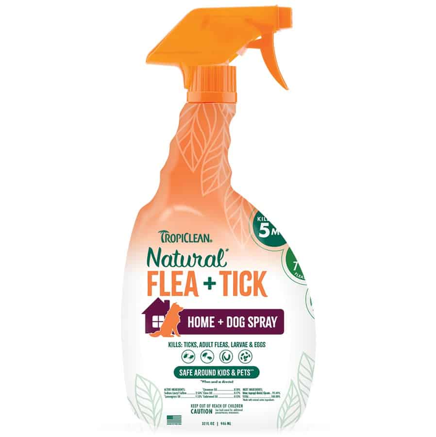 TropiClean Natural Flea + Tick Home + Dog Spray 14 oz