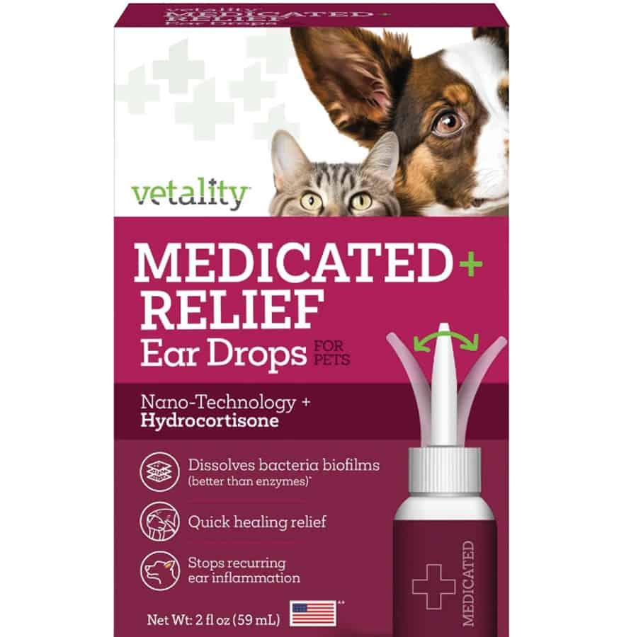 Vetality Medicated Relief Ear Drops for Pets