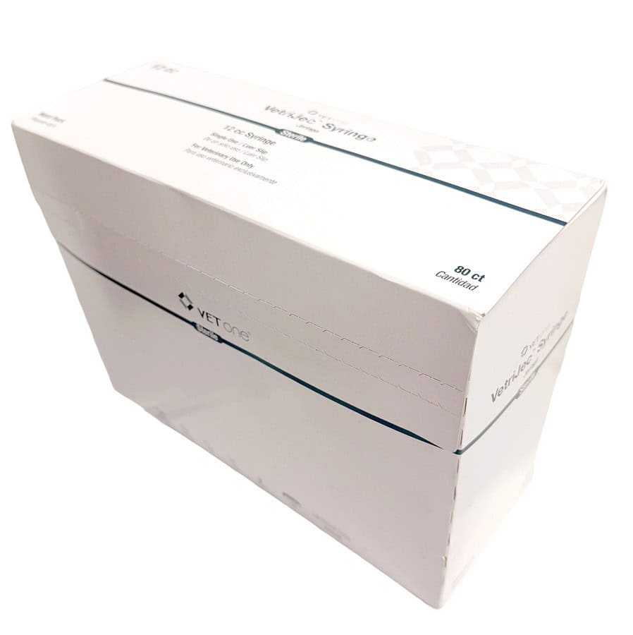 Vetrijec Syringe 12 cc Luer Slip 80 Ct Box