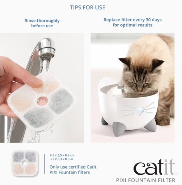 Catit® PIXI™ Cat Drinking Fountain Triple Action Replacement Filters 3 Pk