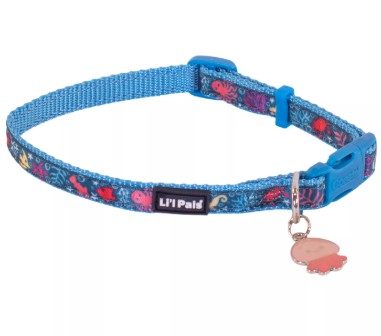 Li'l Pals® Charming Ribbon Overlay Dog Collar – Sea Creatures