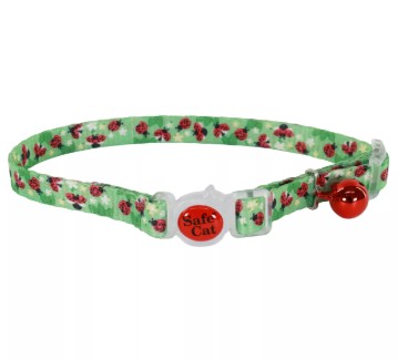 Safe Cat® Fashion Adjustable Breakaway Cat Collar – Ladybugs