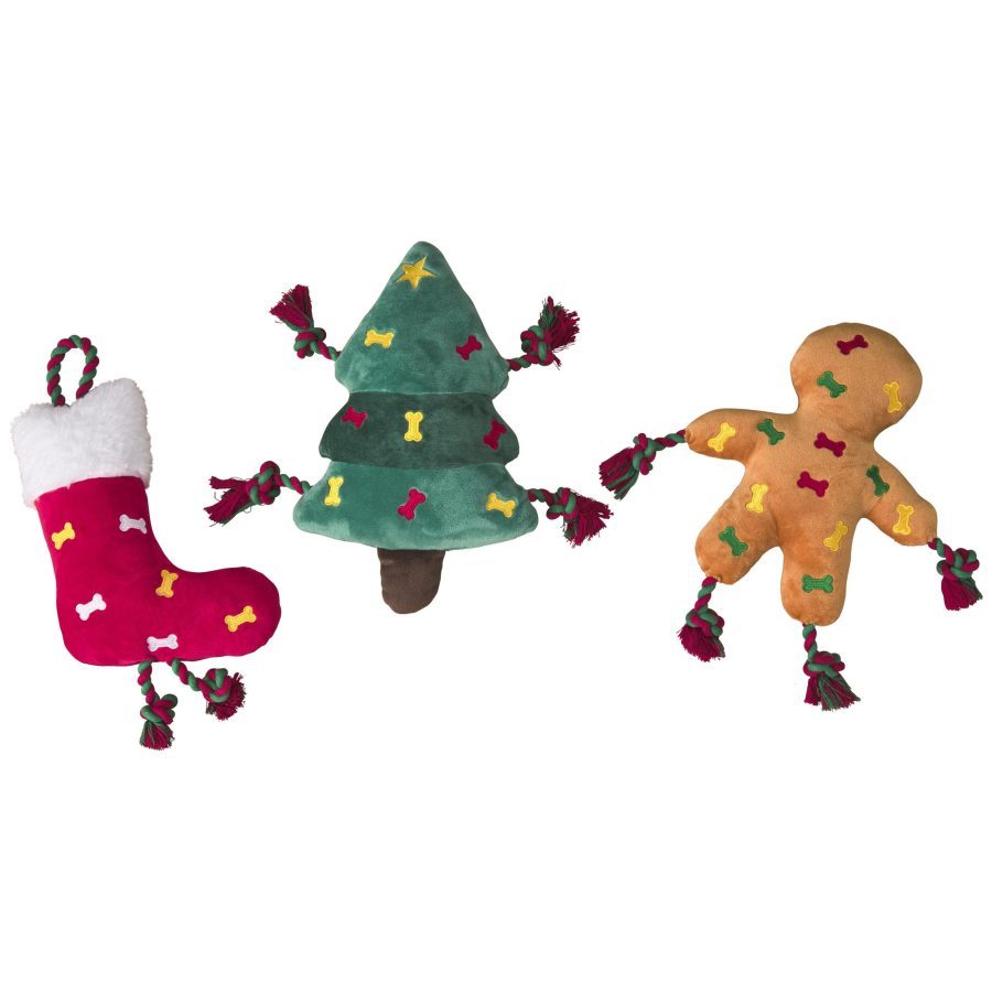 SPOT® Holiday Plush Rope Dog Toy Assorted 15"
