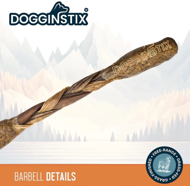DogginStix Lamb Collagen Barbell Natural Dog Chew