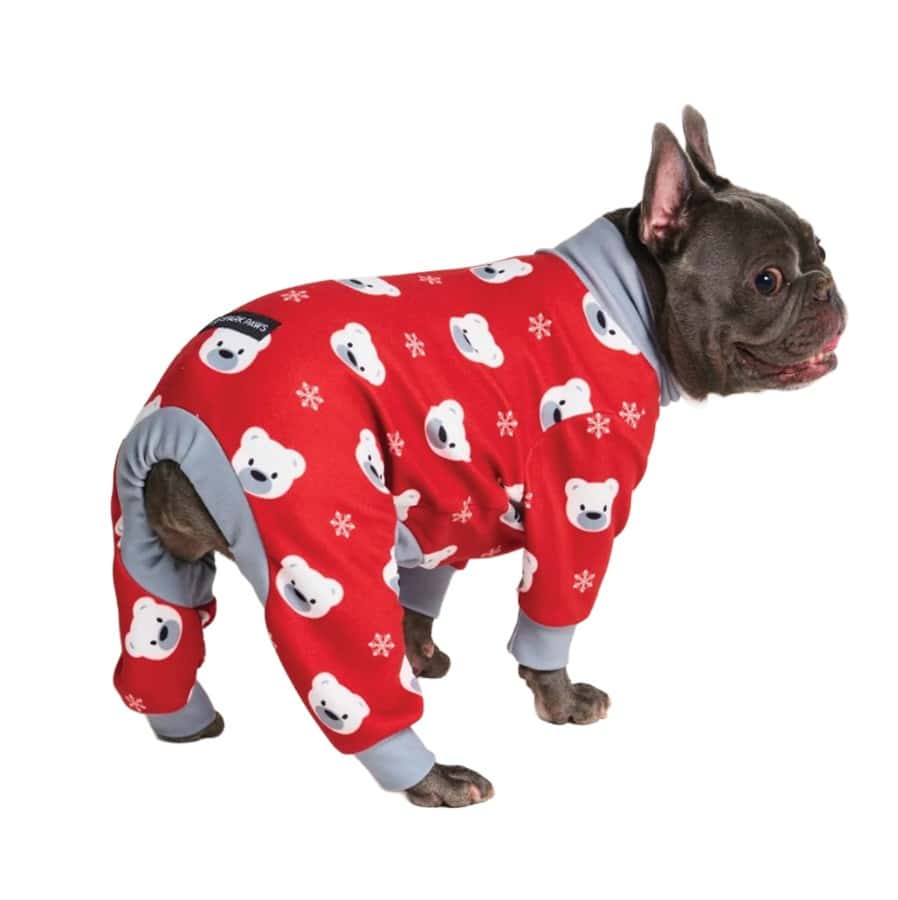 Spark Paws Polar Bear Red Dog Pajamas