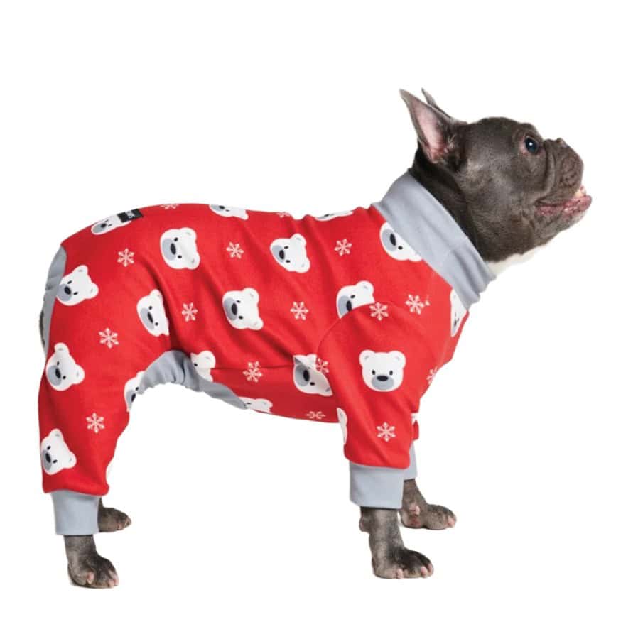 Spark Paws Polar Bear Red Dog Pajamas
