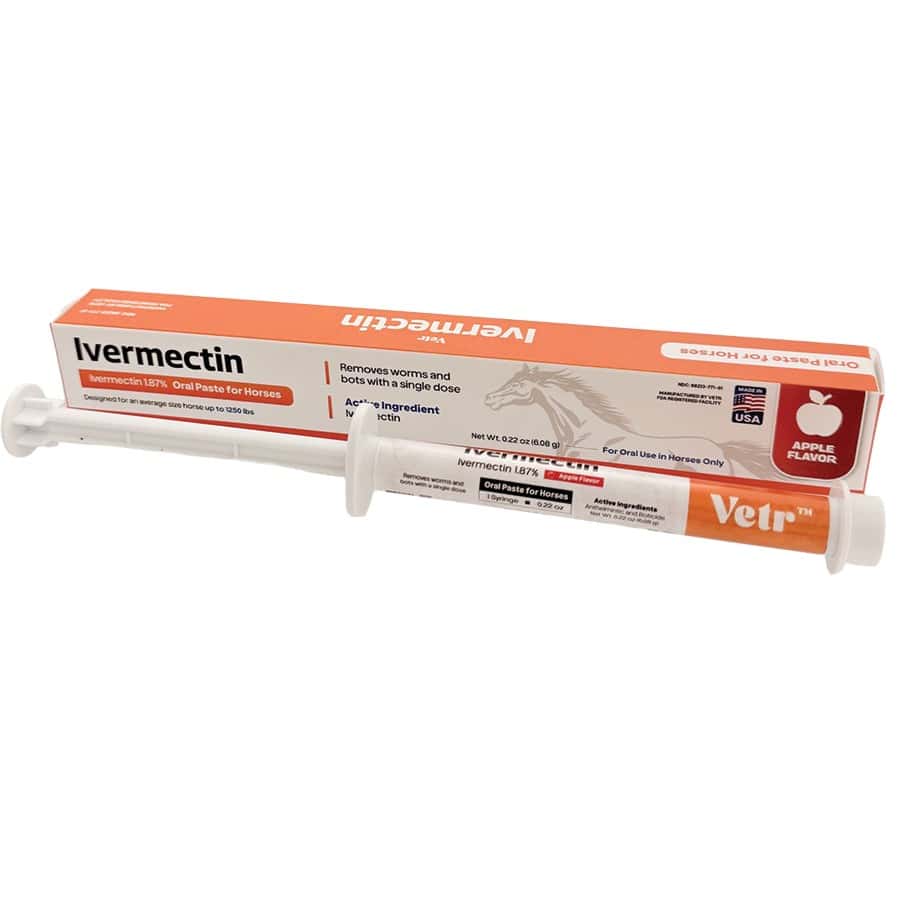 Vetr Ivermectin 1.87% Oral Paste Dewormer for Horses & Sheep – 6 cc